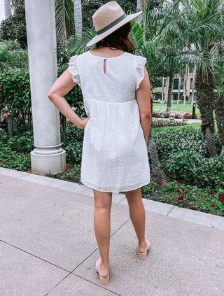 Plus Size White Eyelet Baby Doll Dress