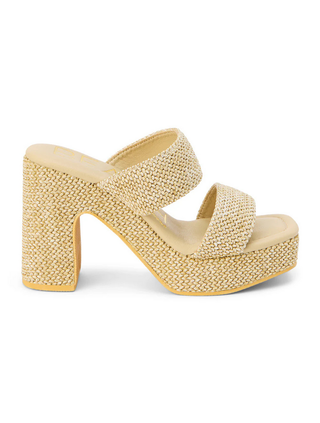 Gem Raffia Platform Heel
