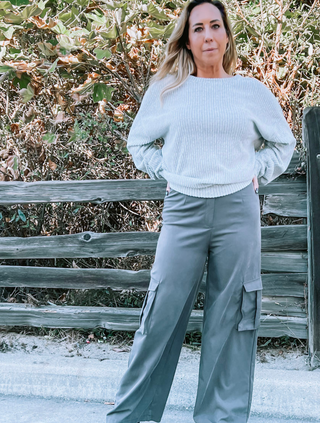 Charcoal Cargo Straight Leg Pant