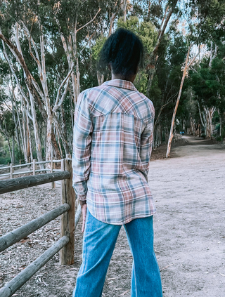 Slate & Clay Plaid Button Up Flannel Top