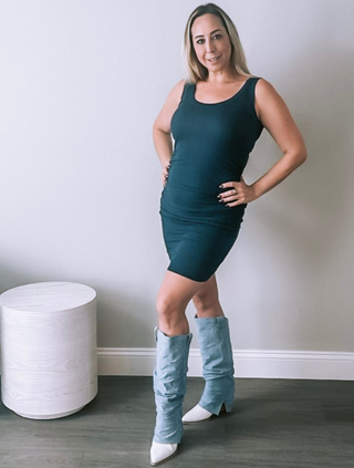 GOUJĒBĒ The Alyssa Sustainable Bodycon Racer Tank Dress