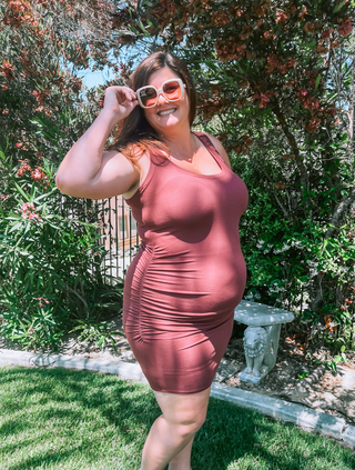 GOUJĒBĒ The Alyssa Sustainable Bodycon Racer Tank Dress