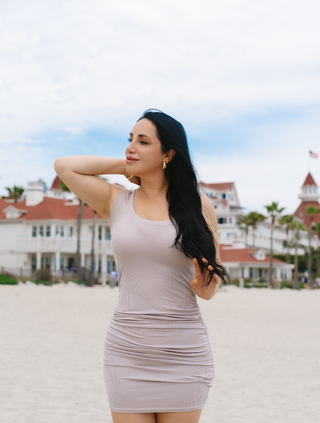 Summer GOUJĒBĒ The Alyssa Sustainable Bodycon Racer Tank Dress (Available in Plus Sizes)