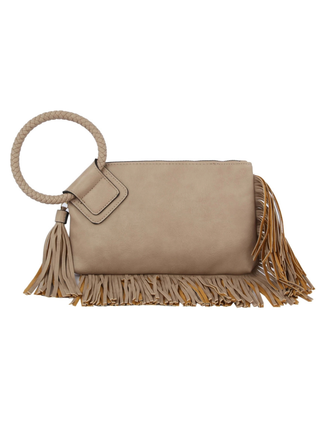 Tammy Faux Leather Fringe Wristlet