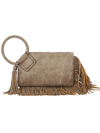 Tammy Faux Leather Fringe Wristlet