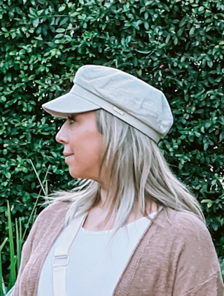 ON SALE- Linen Newsboy Cap