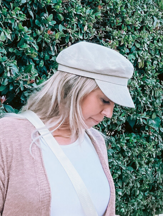 ON SALE- Linen Newsboy Cap