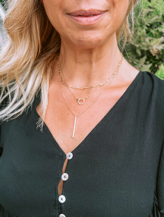 Stacked Triple Chain Dainty Necklace