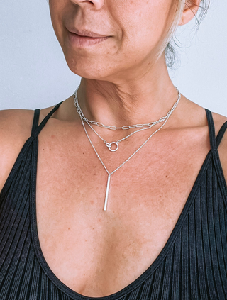 Stacked Triple Chain Dainty Necklace