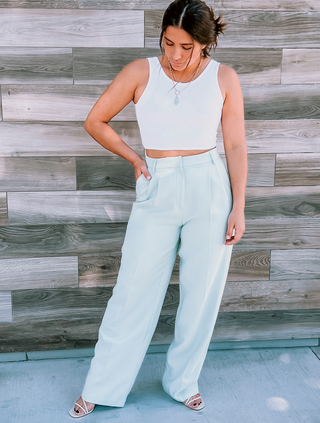 Hailey Mint Wide Leg Trousers
