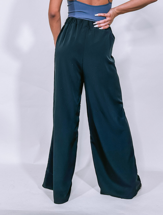 Black Pleated Wide Leg Trousers