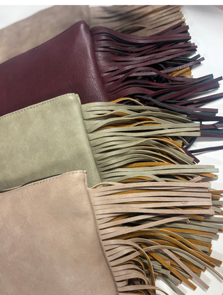 Tammy Faux Leather Fringe Wristlet