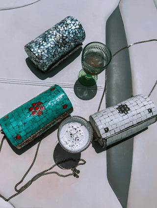 Ami Mosaic Clutch with Chain Strap (available in 3 colors)