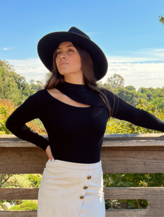 Black Cutout Sweater