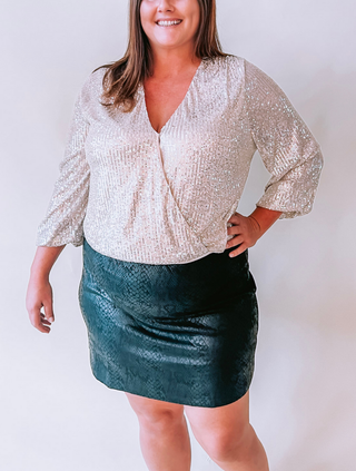 Plus Size Black Snake Mini Skirt