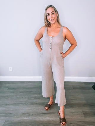 Waffle Knit Lounging Jumpsuit
