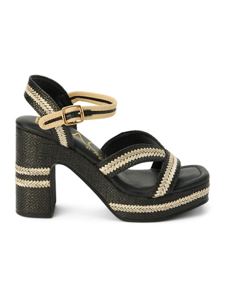 Adelaide Raffia Platform Heel with Ankle Strap
