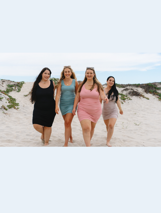Summer GOUJĒBĒ The Alyssa Sustainable Bodycon Racer Tank Dress (Available in Plus Sizes)