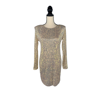 Champagne Sequin Long Sleeve Dress