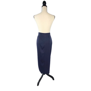 ON SALE- Washed Navy Twist Waist Midi Skirt