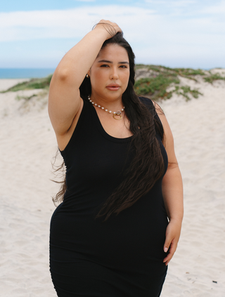 GOUJĒBĒ The Alyssa Sustainable Bodycon Racer Tank Dress