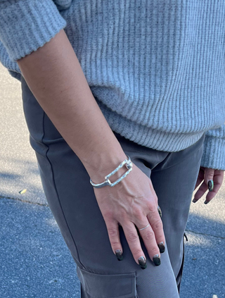 Silver Hinged Square Bracelet