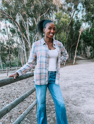 Slate & Clay Plaid Button Up Flannel Top