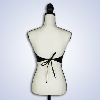 ON SALE- Black Faux Leather Bandana Top
