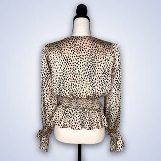 ON SALE- Leopard Lace-up Peplum Top