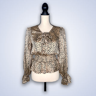 ON SALE- Leopard Lace-up Peplum Top