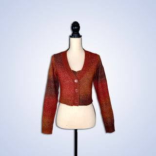 ON SALE- Wine Cropped Tank and Sweater Set