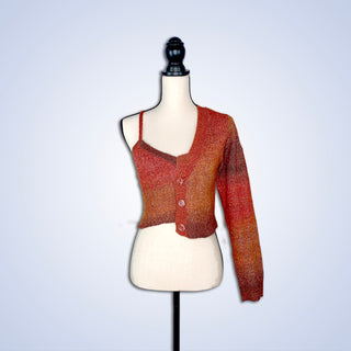 ON SALE- Wine Cropped Tank and Sweater Set