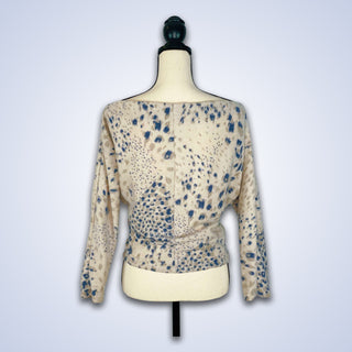 ON SALE- Navy and Taupe Off the Shoulder Sweater