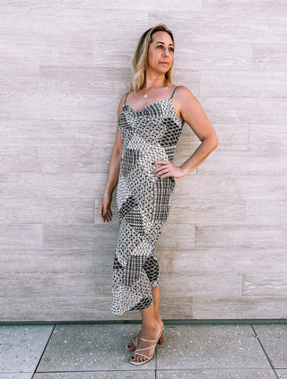 Black and Ivory Slip Dress