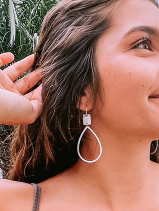 Square with Teardrop Earrings