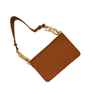 Zahra Tan Bag with Gold Chain Shoulder Strap